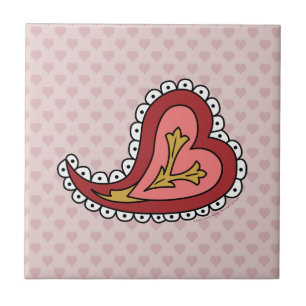 Paisley Heart Tile Fliese