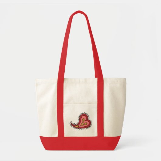 Paisley Heart Tote Bag Tragetasche (Vorne)