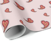 Paisley Heart Wrapping Paper Geschenkpapier (Rolleneckpunkt)