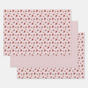 Paisley Heart Wrapping Paper Set Geschenkpapier Set