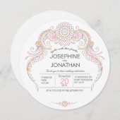 Paisley Henna Design Hochzeitskarte Einladung (Vorne/Hinten)