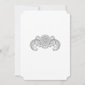 Paisley Henna Design Hochzeitskarte Einladung (Rückseite)