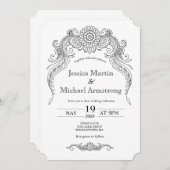 Paisley Henna Design Hochzeitskarte Einladung (Vorne/Hinten)