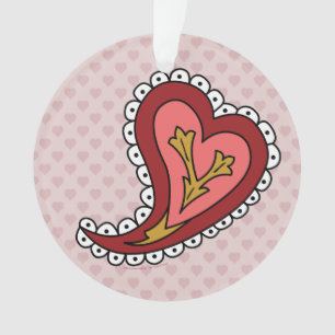 Paisley-Herz-Acrylnismotiv Ornament