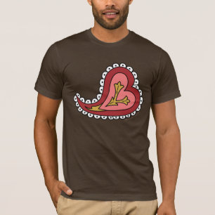 Paisley-Herz Herren dunkles Hemd T-Shirt