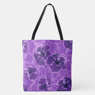 Paisley Hibiscus Vintage-Psychedelische Strandtasc Tasche