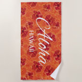 Paisley Hibiskus Vintag Psychedelic Floral Strandtuch (Vorderseite)