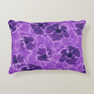 Paisley Hibiskus Vintage psychedelisches Floralmus Zierkissen