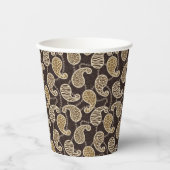 Paisley-Hintergrund Pappbecher (Vorderseite)