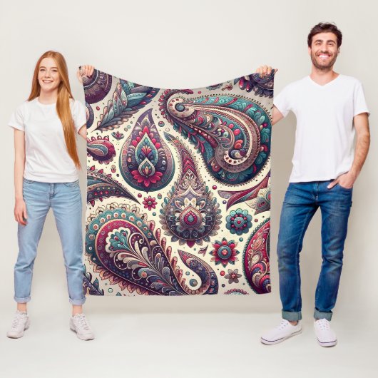 Paisley Hintergrundemuster Fleecedecke (Beispiel)