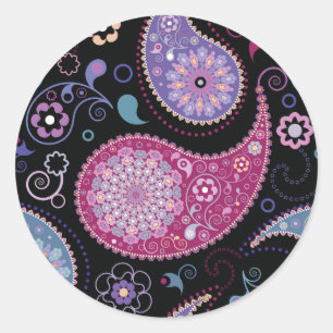 Paisley Hintergrundkleber Runder Aufkleber