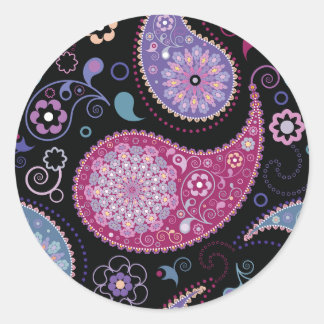 Paisley Hintergrundkleber Runder Aufkleber