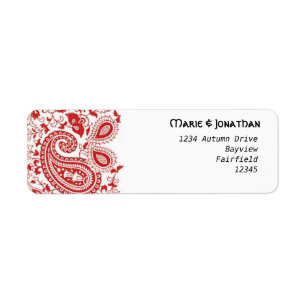 Paisley-Hochzeit in Rot und Weiß