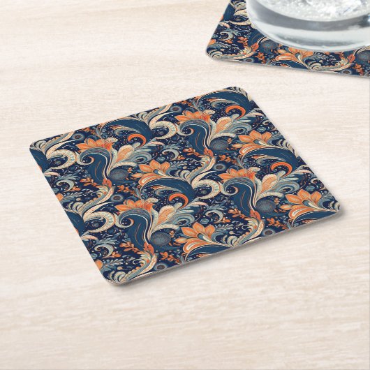 Paisley Honeysuckle Coaster Rechteckiger Pappuntersetzer (angewinkelt)