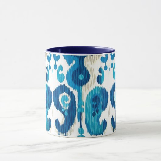 Paisley Ikat Tasse mit Blue Handle (Zentrum)