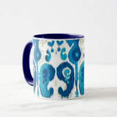 Paisley Ikat Tasse mit Blue Handle (Vorderseite Links)