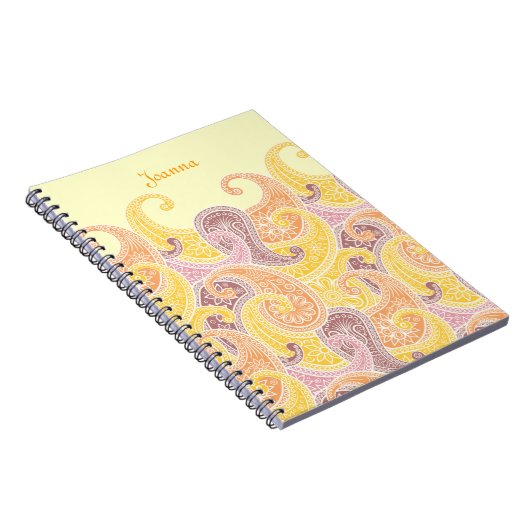 Paisley im Lemon-Notebook Notizblock (Rechte Seite)