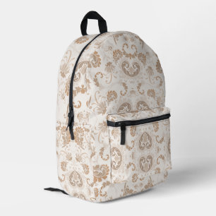 Paisley in Beige Ästhetik Moderne Tan Brown Bedruckter Rucksack