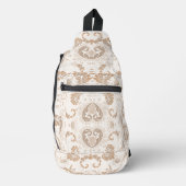 Paisley in Beige Ästhetik Moderne Tan Brown Crossbody Bag (Vorderseite)