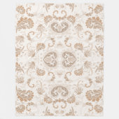 Paisley in Beige Ästhetik Moderne Tan Brown Fleecedecke (Vorderseite)