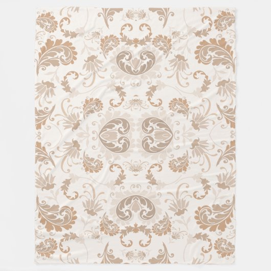 Paisley in Beige Ästhetik Moderne Tan Brown Fleecedecke (Vorderseite)