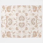 Paisley in Beige Ästhetik Moderne Tan Brown Fleecedecke (Vorderseite (Horizontal))