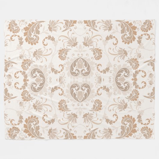 Paisley in Beige Ästhetik Moderne Tan Brown Fleecedecke (Vorderseite (Horizontal))