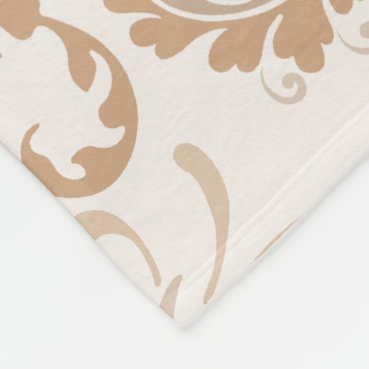 Paisley in Beige Ästhetik Moderne Tan Brown Fleecedecke (Ecke)