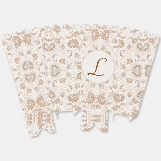 Paisley in Beige Ästhetik Moderne Tan Brown Init. Geschenkschachtel (Ungeklappt)