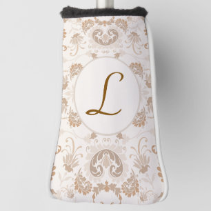 Paisley in Beige Ästhetik Moderne Tan Brown Init. Golf Headcover
