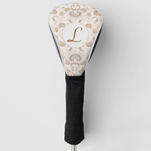 Paisley in Beige Ästhetik Moderne Tan Brown Init. Golf Headcover