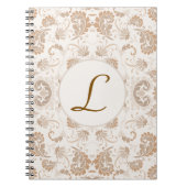 Paisley in Beige Ästhetik Moderne Tan Brown Init. Notizblock (Vorderseite)