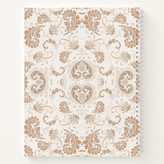 Paisley in Beige Ästhetik Moderne Tan Brown Init. Notizblock (Rückseite)