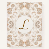 Paisley in Beige Ästhetik Moderne Tan Brown Init. Notizblock (Vorderseite)