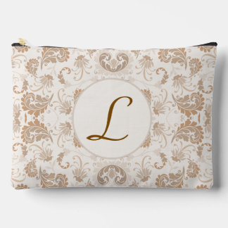 Paisley in Beige Ästhetik Moderne Tan Brown Init. Zubehörtasche