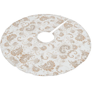 Paisley in Beige Ästhetik Moderne Tan Brown Polyester Weihnachtsbaumdecke