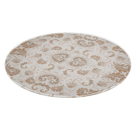 Paisley in Beige Ästhetik Moderne Tan Brown Schneidebrett (Ecke)
