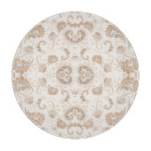 Paisley in Beige Ästhetik Moderne Tan Brown Schneidebrett (Vorderseite)