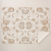 Paisley in Beige Ästhetik Moderne Tan Brown Sherpadecke (Vorderseite (Horizontal))