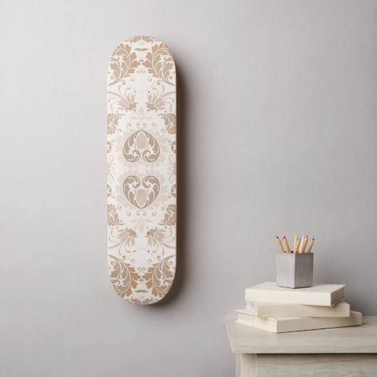 Paisley in Beige Ästhetik Moderne Tan Brown Skateboard (Wandkunst)
