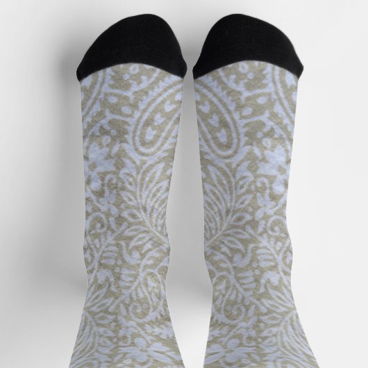 Paisley in Beige und Weiß Socken (Oben)