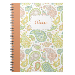 Paisley in Peach Notebook Notizblock