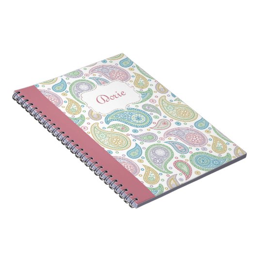 Paisley in Pink-Notebook Notizblock (Rechte Seite)