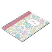 Paisley in Pink-Notebook Notizblock (Linke Seite)
