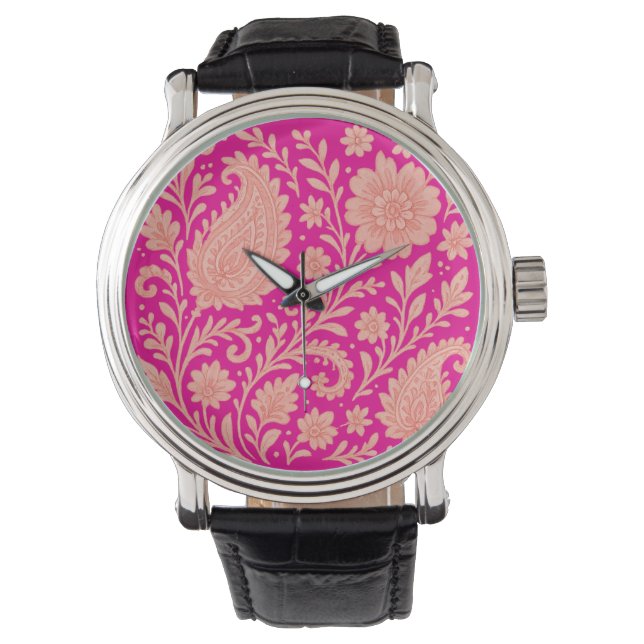 paisley india Printdesign Armbanduhr (Vorderseite)