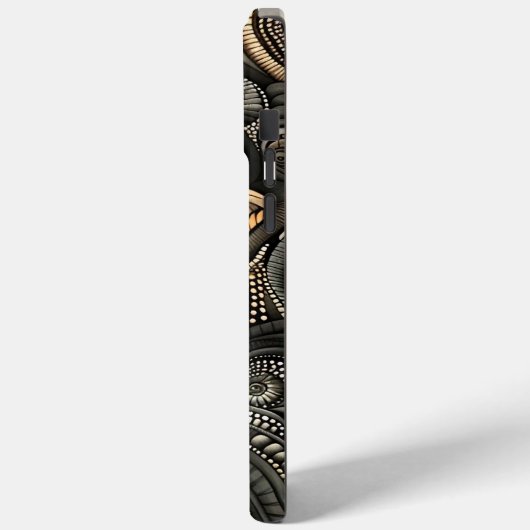 Paisley Inspiriert Black Beige Designer Case-Mate iPhone Hülle (Rückseite / Links)