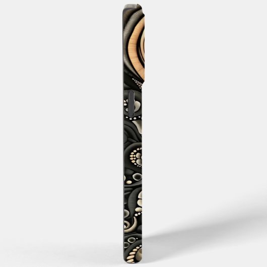 Paisley Inspiriert Black Beige Designer Case-Mate iPhone Hülle (Rückseite / Rechts)