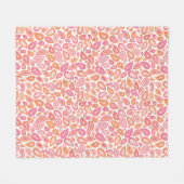 Paisley Jane Muster in Rosa und Orange Fleecedecke (Vorderseite (Horizontal))