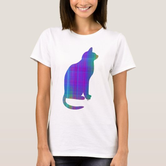 Paisley Kariert Cat T-Shirt (Vorderseite)