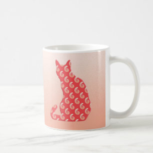 Paisley-Katze - Schatten der korallenroten Orange Kaffeetasse